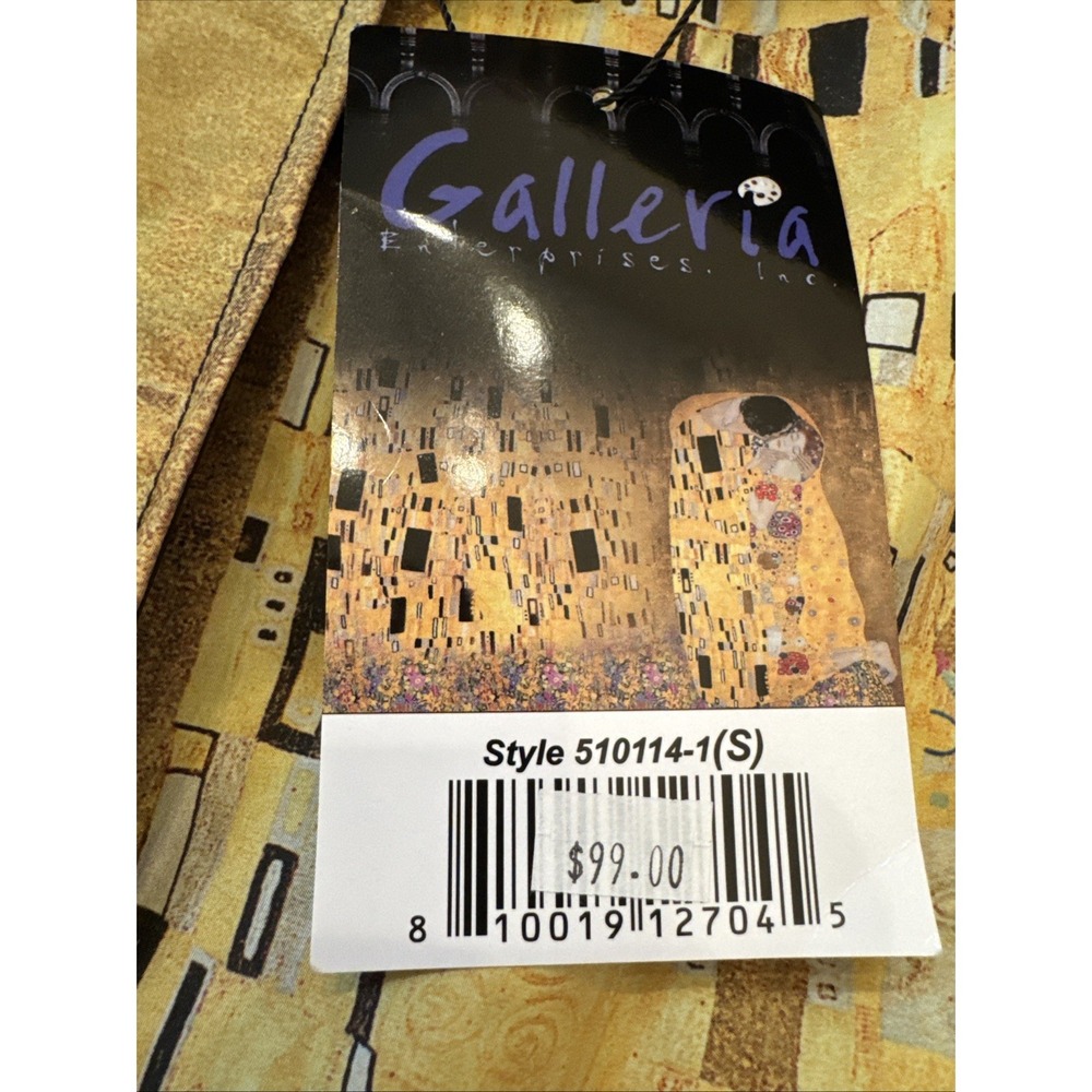 NWT Gustav Klimt "The Kiss" Spring Hooded Drawstring Rain Jacket Size S Art - Picture 6 of 11